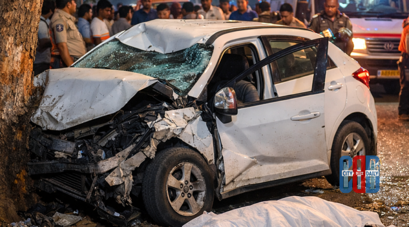 karimnagar-car-accident-kills-woman-injures-four-thimmapur