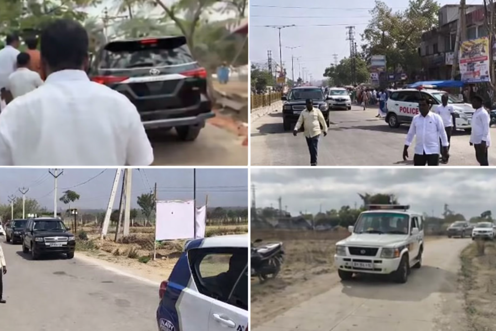 revanth-reddys-brother-car-without-number-plate-allegation