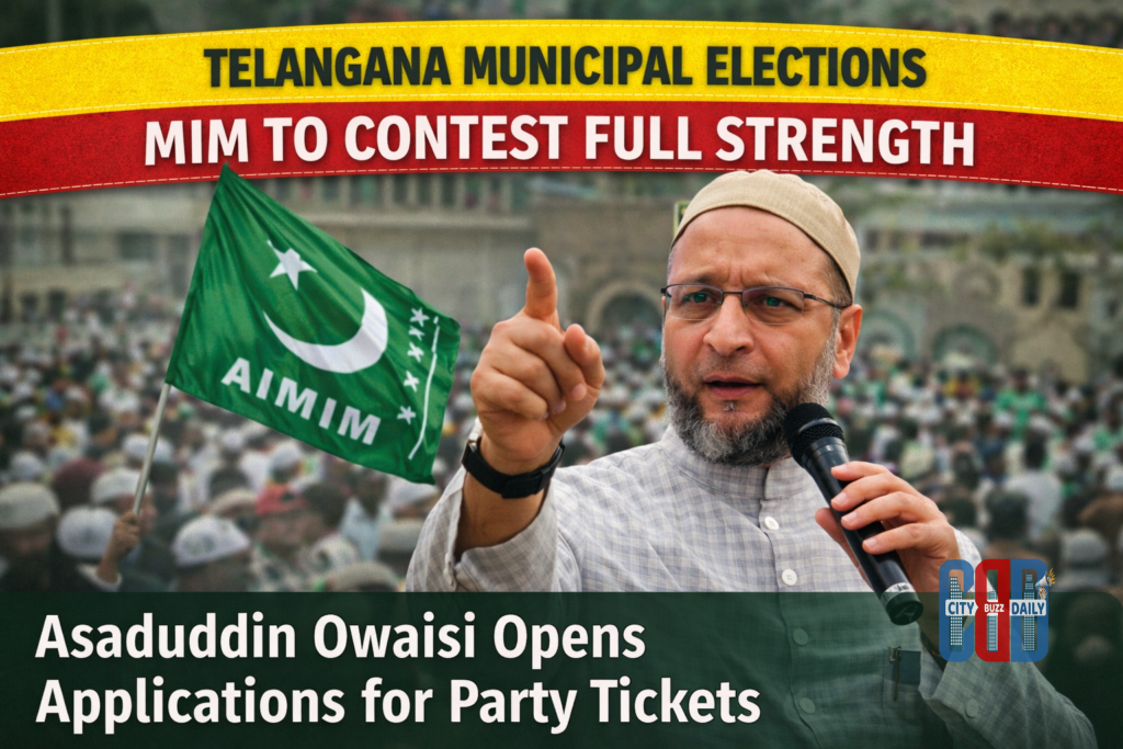 telangana-municipal-elections-mim-owaisi-announcement