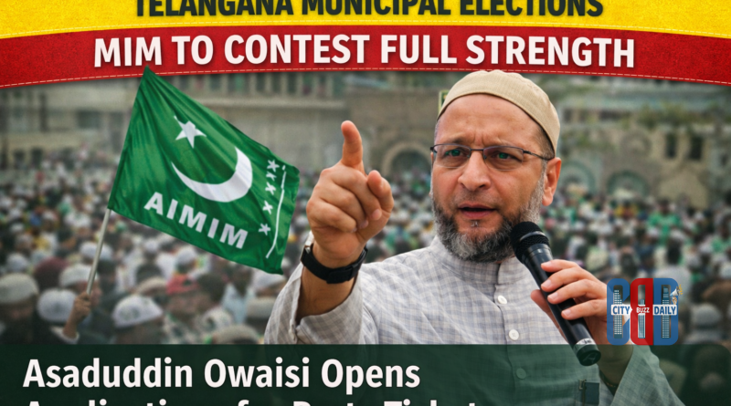 telangana-municipal-elections-mim-owaisi-announcement