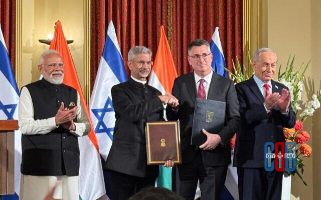 India Israel 16 Agreements Signed during joint press conference in Jerusalem