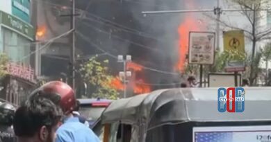Jubilee Hills Mangalagauri Cloth Store Fire broke out in a textile shop, with Hydra and Fire teams rescuing four people safely as investigation into the cause continues.