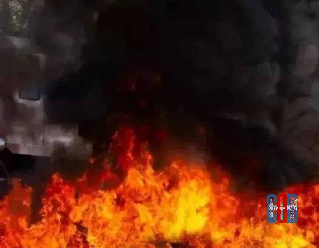 Kakinada Firecracker Factory Explosion flames at Vetlapalem unit