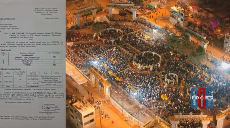 medaram-jathara-hundi-collections-6-04-crore