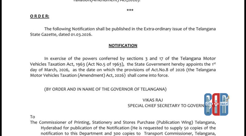 Telangana Road Safety Cess Vehicles Price Increase new tax on vehicles from March 1