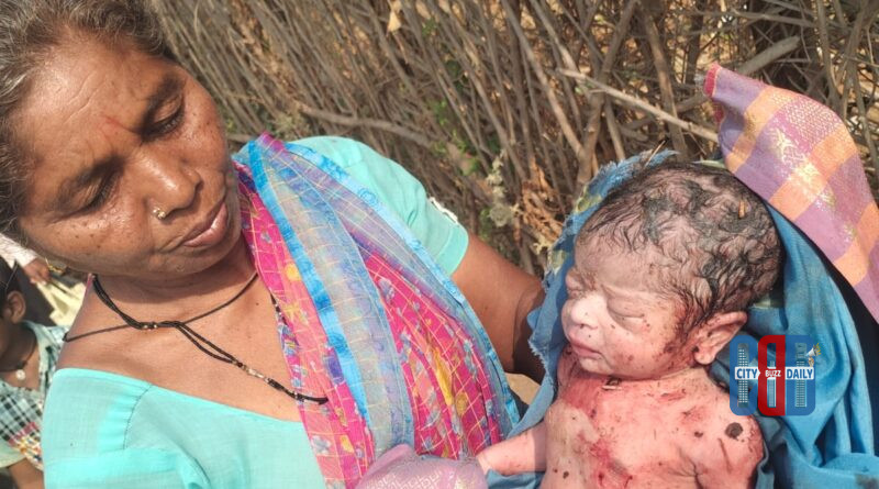 Newborn baby rescued by police from cotton field in Asifabad district