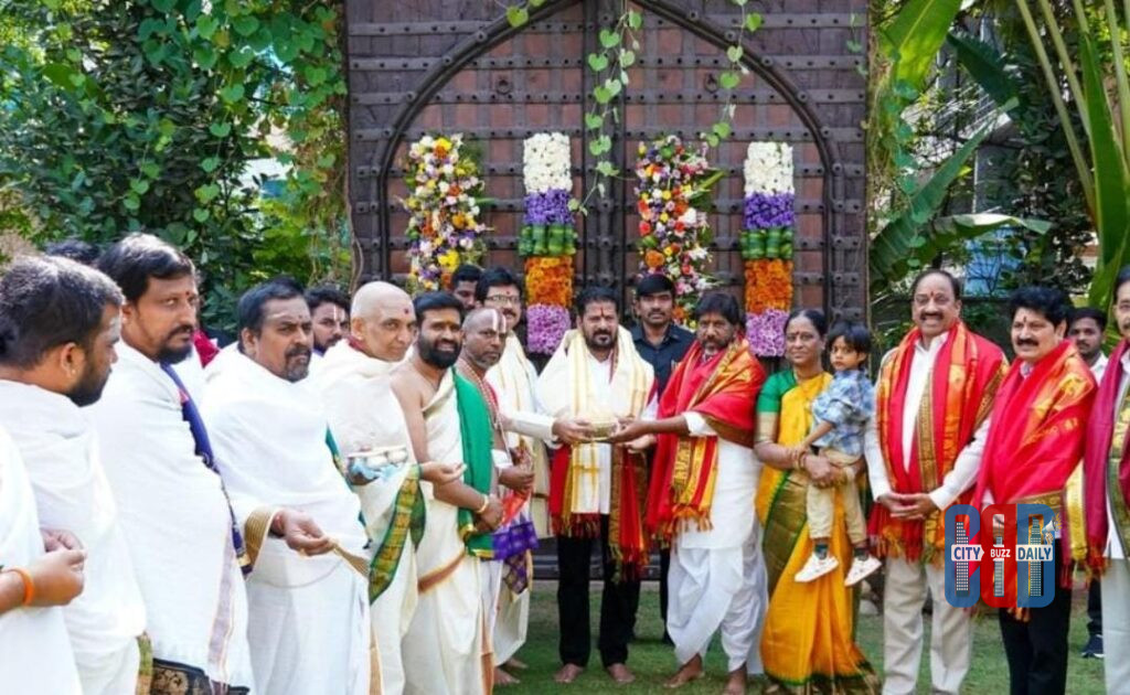 Ministers and temple officials inviting CM Revanth Reddy for Bhadrachalam Sri Rama Navami celebrations