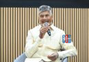 Chandrababu Naidu speaking at a summit event in Hyderabad discussing development initiatives