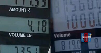 Fuel pump display showing petrol and diesel density readings at a petrol station