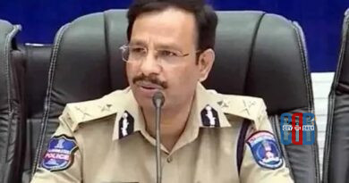 Hyderabad police personnel managing security arrangements for Sri Rama Navami Shobha Yatra
