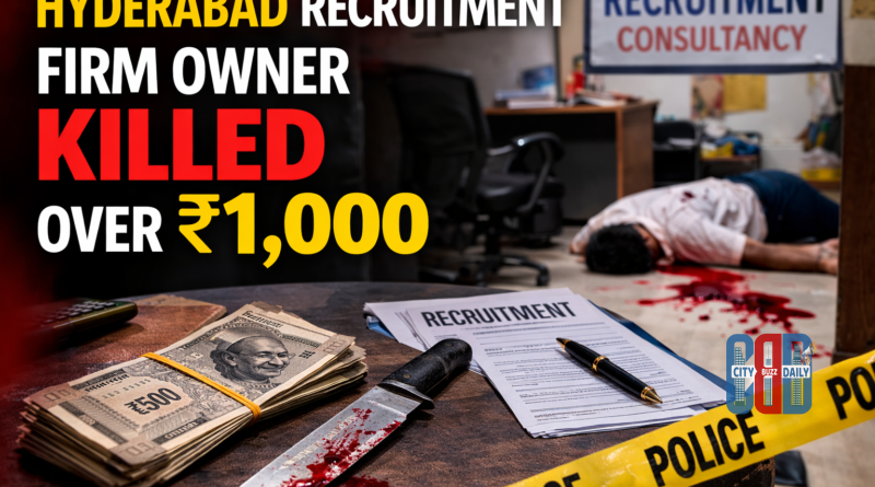 Hyderabad recruitment consultancy owner killed in office following dispute over Rs.1,000.