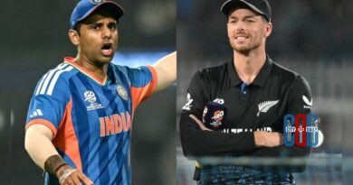 India vs New Zealand players during the ICC Men's T20 World Cup 2026 final match at Narendra Modi Stadium in Ahmedabad.