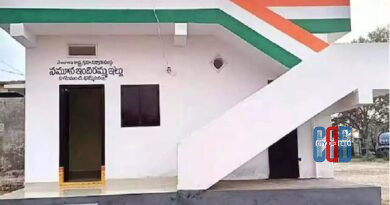 Partially constructed houses under the Indiramma Indlu housing scheme highlighting payment concerns raised by beneficiaries.