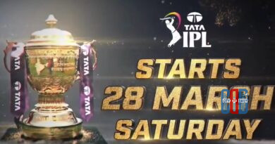 Graphic announcing IPL 2026 start date on March 28 with IPL trophy, BCCI logo, Royal Challengers Bengaluru player celebrating in stadium, and note that M. Chinnaswamy Stadium will host the final.