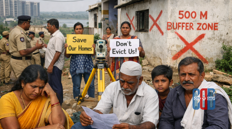 Residents protest or worry over house markings under Musi river rejuvenation project