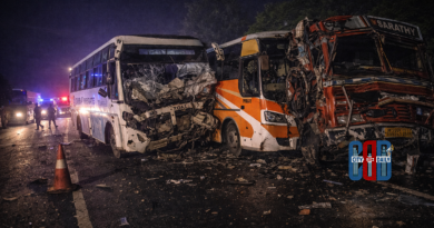 Narketpally road accident on Hyderabad–Vijayawada highway where a speeding lorry hit parked buses, killing two bus drivers