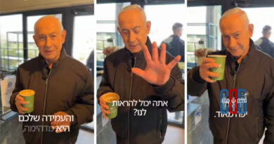 Israeli Prime Minister Benjamin Netanyahu seen in a video at a café responding to rumours about his death.