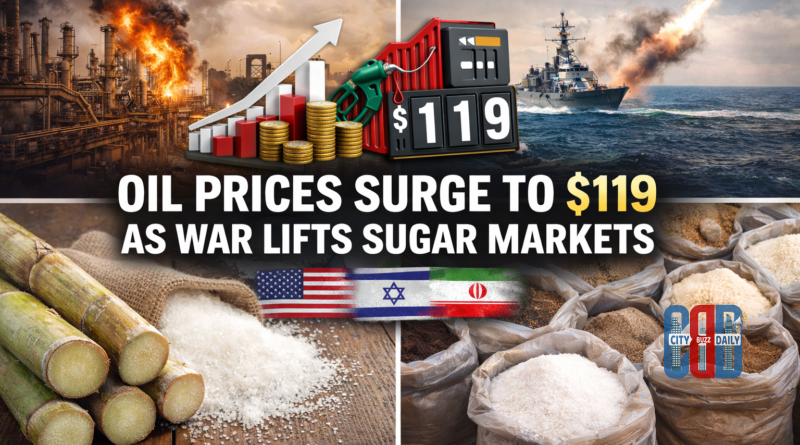 Oil prices surge to $119 during the US-Israel Iran war impacting global commodity markets.
