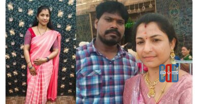 Police personnel outside a residential area in Rajampet where a woman was reported dead in a hanging incident