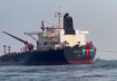 Russian oil tanker Aqua Titan arriving at New Mangaluru Port in India