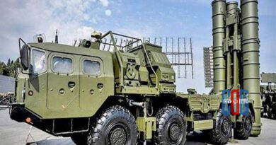 S-400 air defence missile system launcher during deployment