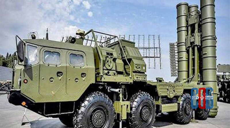 S-400 air defence missile system launcher during deployment