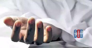 Police officials at the scene in Vijayawada where suspended ASI Gopi was found dead