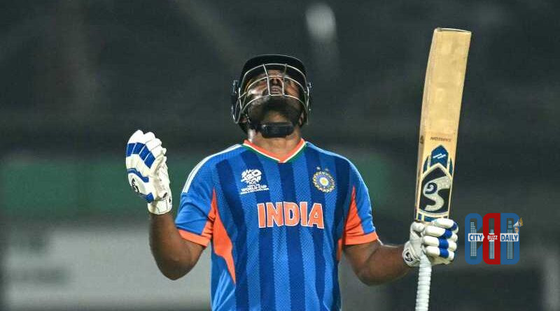 T20 World Cup India beat West Indies after Sanju Samson unbeaten 97
