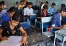 Students entering an examination centre in Telangana for Class 10 board exams with hall tickets in hand