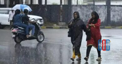 Dark clouds over Hyderabad city indicating incoming rain and thunderstorms