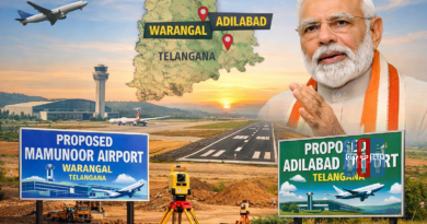 Proposed site for new airport development in Telangana’s Warangal and Adilabad districts.