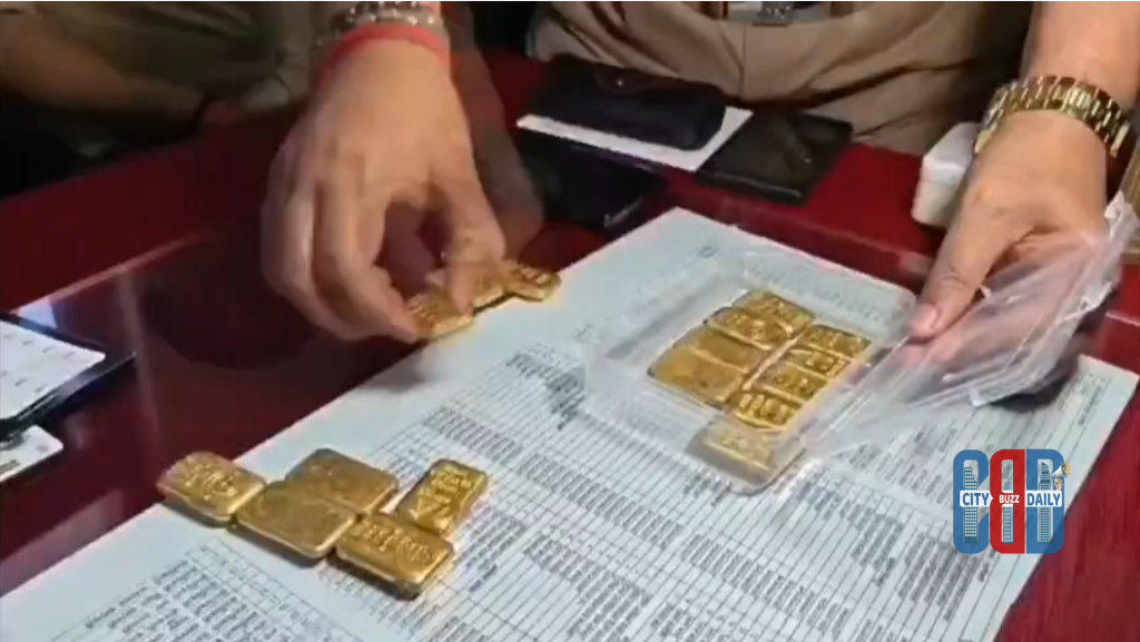 Gold bars seized by authorities at Varanasi Railway Station during smuggling operation