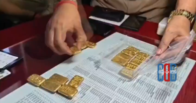 Gold bars seized by authorities at Varanasi Railway Station during smuggling operation