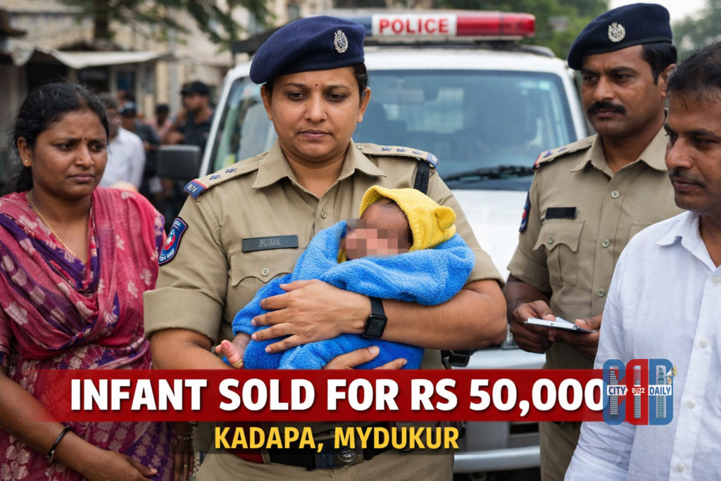 Infant rescued by police after sale incident in Kadapa Mydukur