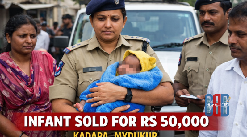 Infant rescued by police after sale incident in Kadapa Mydukur