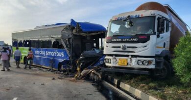 Two injured as private bus crashes into cement mixer in Nalgonda; 40 passengers escape unhurt
