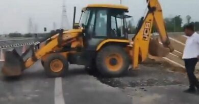 Ganga Expressway link road caves in after first monsoon rain in UP’s Unnao