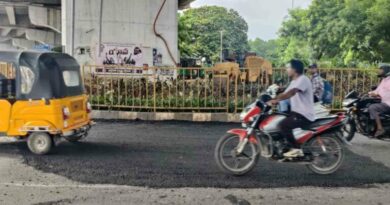 Officials dismisses sinking of road underneath BHEL flyover as minor incident, fills it