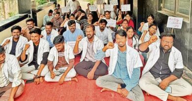AYUSH House Surgeons’ indefinite strike for stipend hike enters fifth day in Warangal