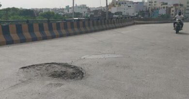 Hyderabad: Recently inaugurated Falaknuma bridge develops pothole