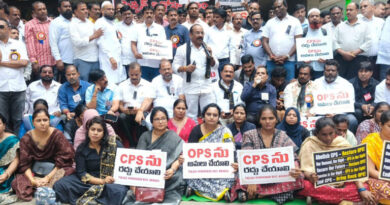 Telangana employees stage protests demanding scrapping of CPS and restoration of OPS