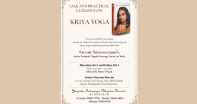 YSS to hold Kriya Yoga programme in Secunderabad on October 1 and 2