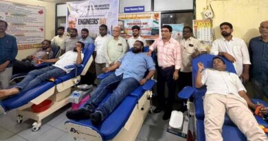 Blood donation, poor feeding, felicitation of seniors mark Engineers Day in Mancherial