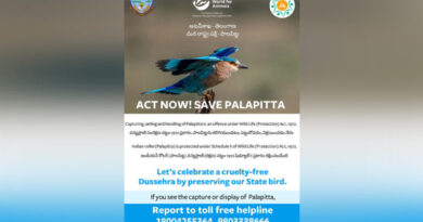 Dasara: Public urged to report illegal capture and display of Telangana’s state bird Palapitta