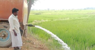 Gadwal: Paddy farmers haul water in tankers to save paddy crops