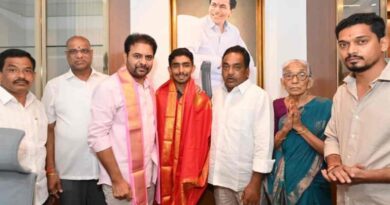 KTR honours Khammam student for adopting, developing a Govt. School in Tallada